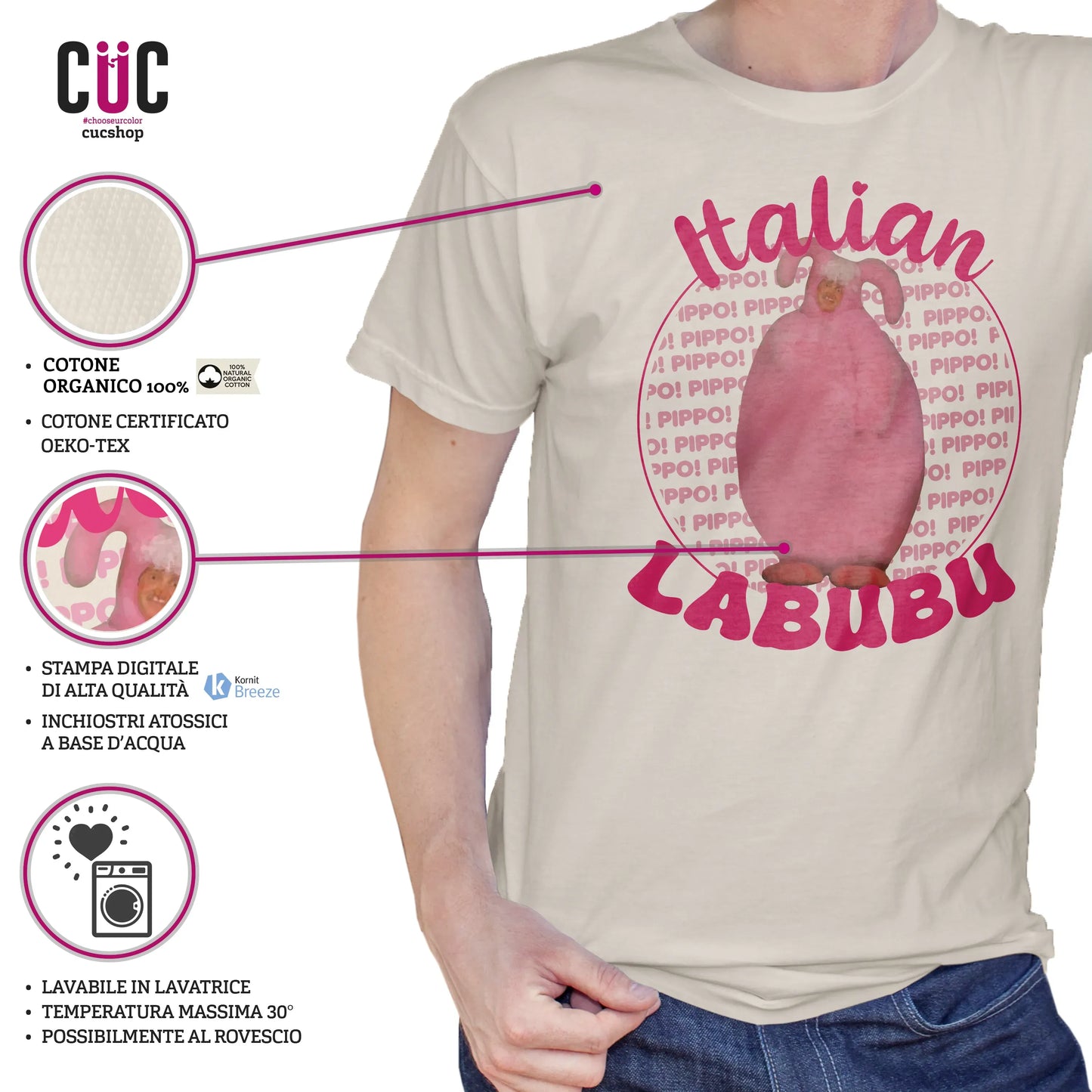CUC T-SHIRT Italian Labubu - PERSONAGGI FAMOSI - Tenerone -  #chooseurcolor