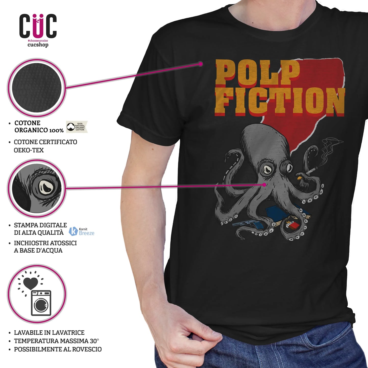 CUC T-SHIRT Polp Fiction - FILM - Cult - Divertente - Tarantino -  #chooseurcolor
