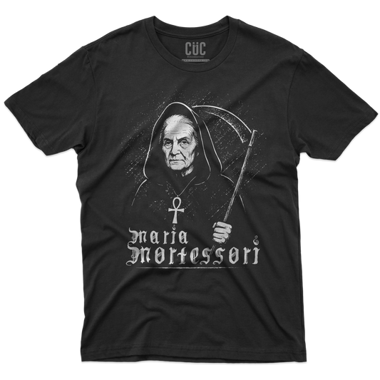 CUC T-SHIRT Maria Mortessori - PERSONAGGI FAMOSI - Black Metal - Divertente - #chooseurcolor