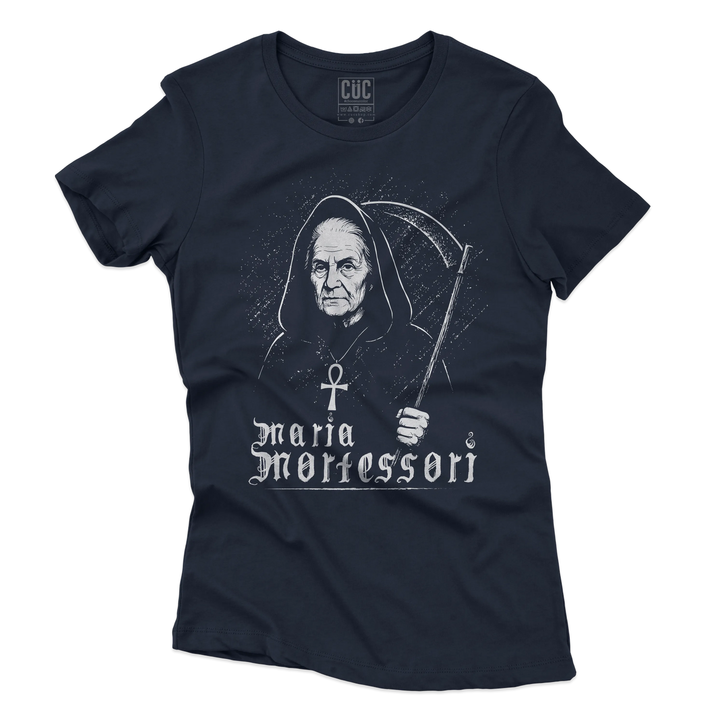 CUC T-SHIRT Maria Mortessori - PERSONAGGI FAMOSI - Black Metal - Divertente -  #chooseurcolor
