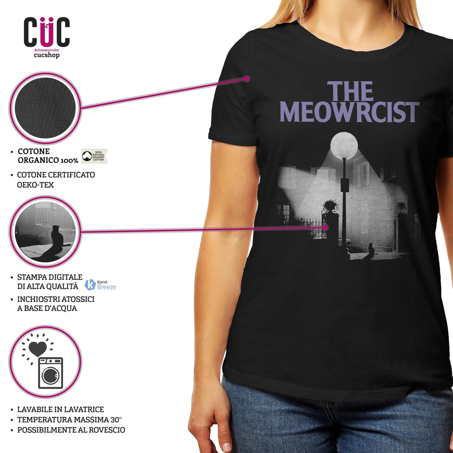 CUC T-SHIRT THE MEOWRCIST - FILM - Halloween - Divertente - Gatti -  #chooseurcolor