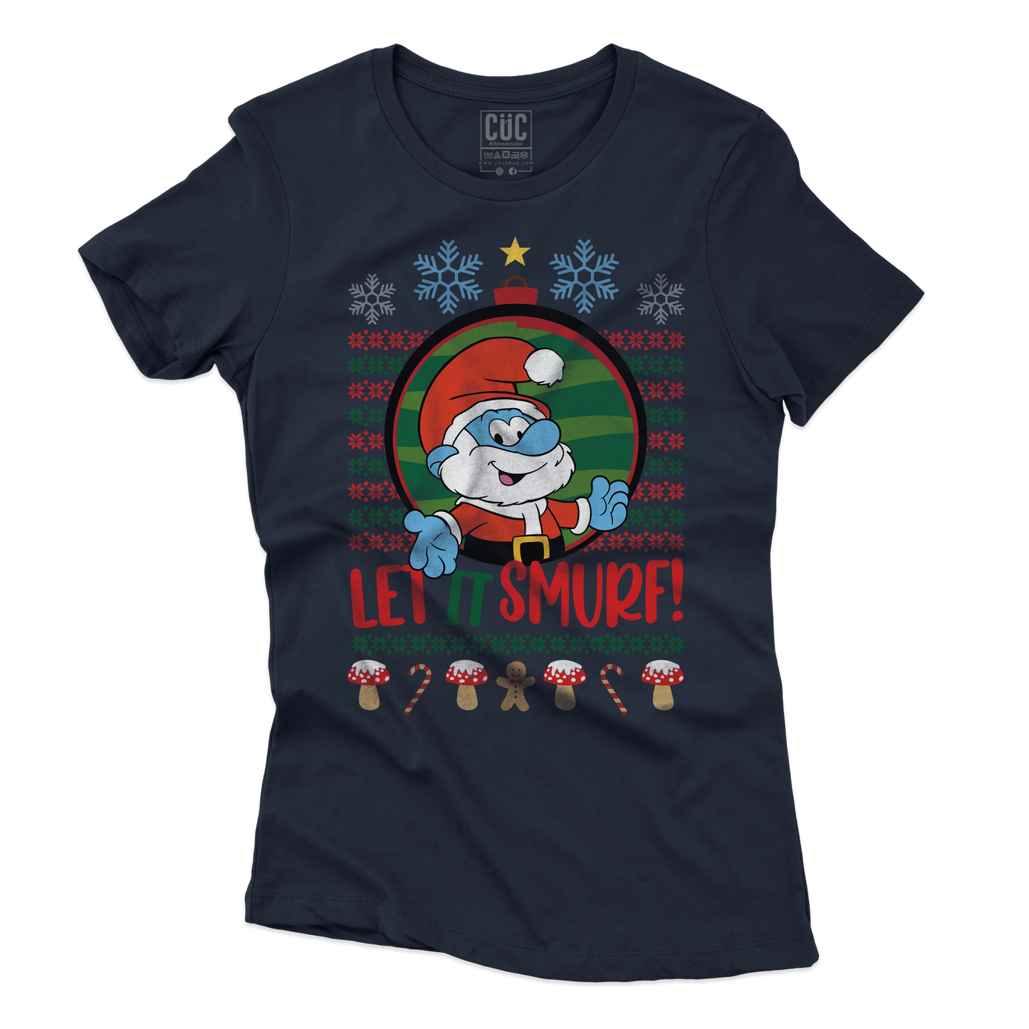 CUC T-SHIRT LET IT SMURF! - Natale - Regalo - Grande Puffo -  #chooseurcolor