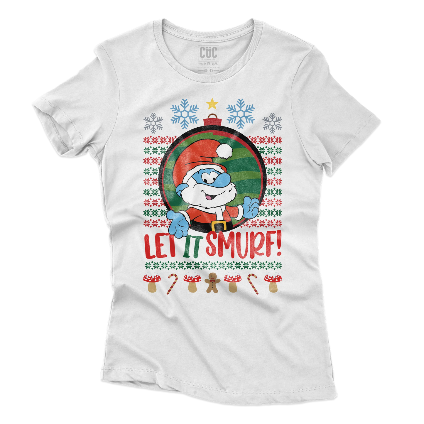 CUC T-SHIRT LET IT SMURF! - Natale - Regalo - Grande Puffo -  #chooseurcolor