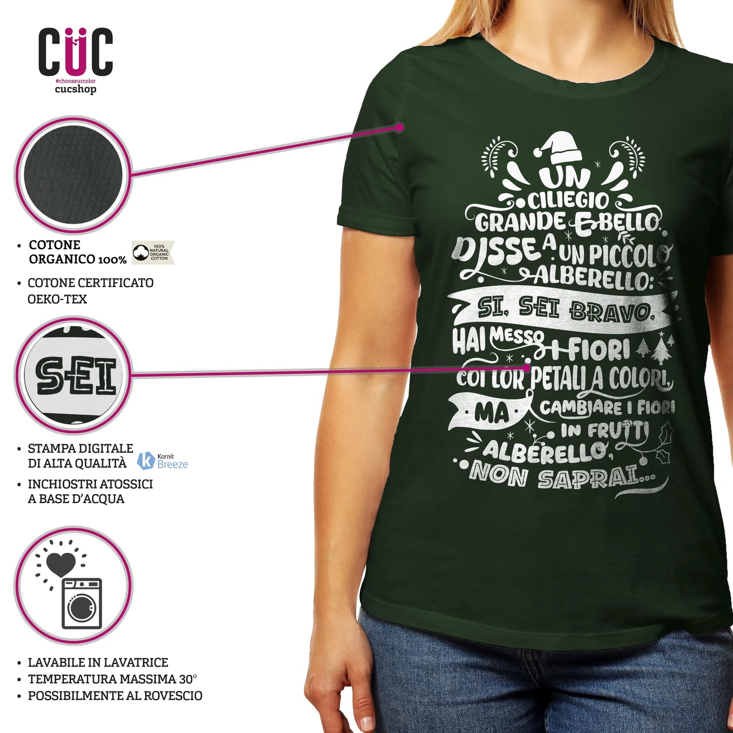CUC T-SHIRT MARIANGELA Poesia Natalizia  - FILM Fantozzi - Cult -  #chooseurcolor