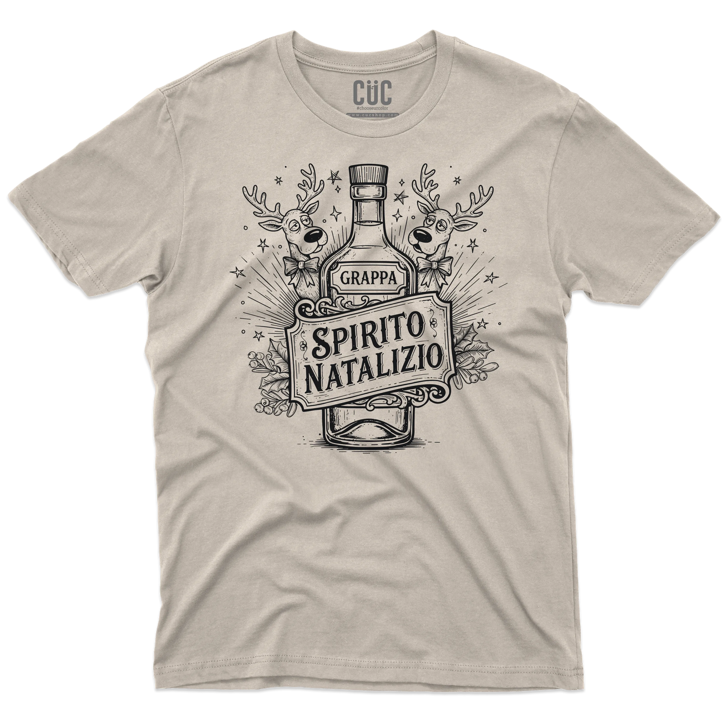 CUC T-SHIRT Spirito Natalizio Grappa - NATALE - Divertente -  #chooseurcolor