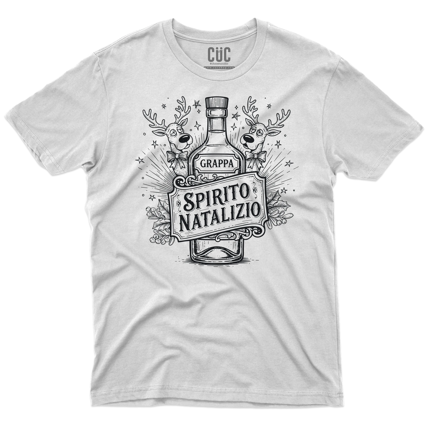 CUC T-SHIRT Spirito Natalizio Grappa - NATALE - Divertente -  #chooseurcolor