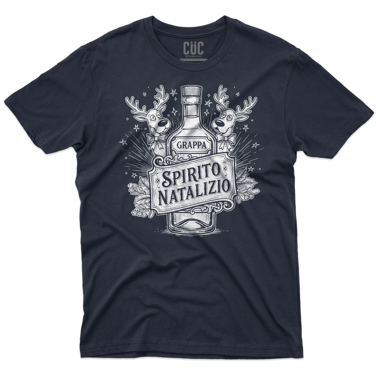 CUC T-SHIRT Spirito Natalizio Grappa - NATALE - Divertente -  #chooseurcolor