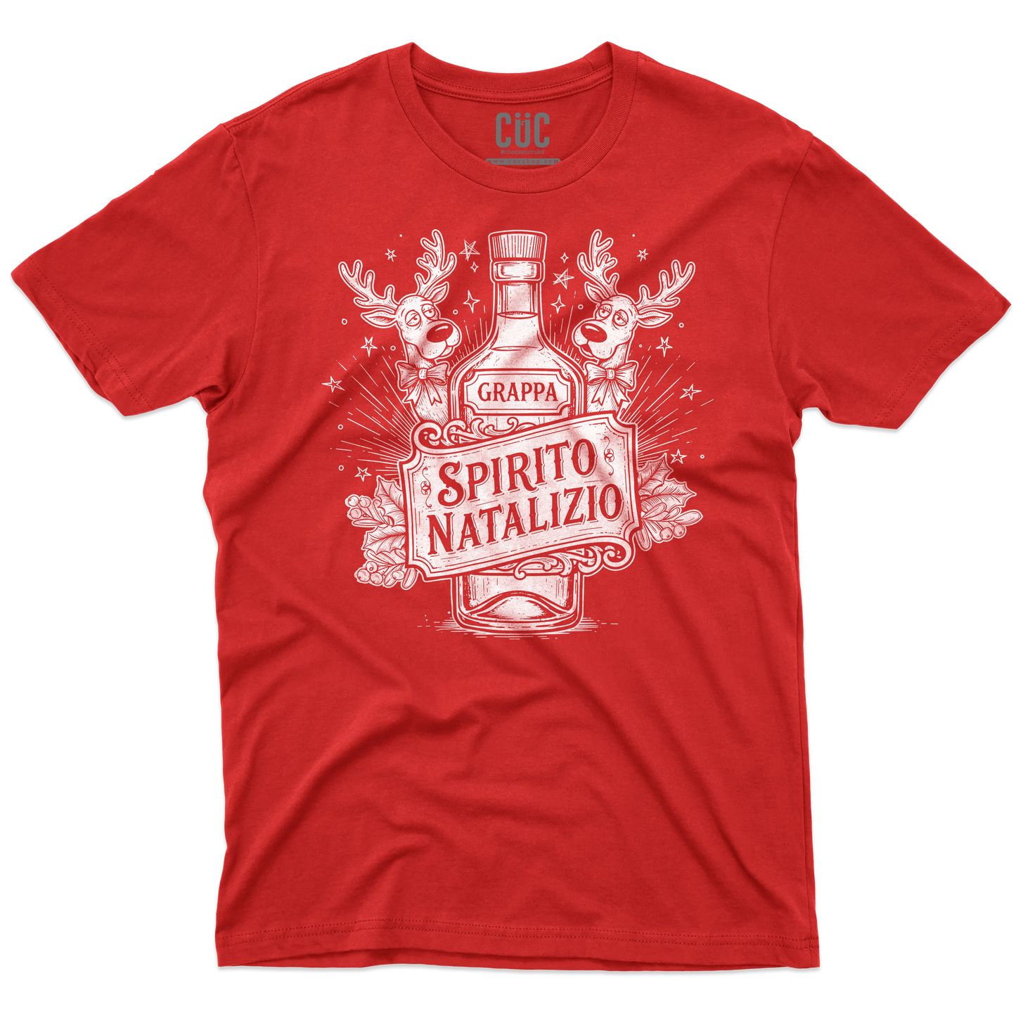 CUC T-SHIRT Spirito Natalizio Grappa - NATALE - Divertente -  #chooseurcolor