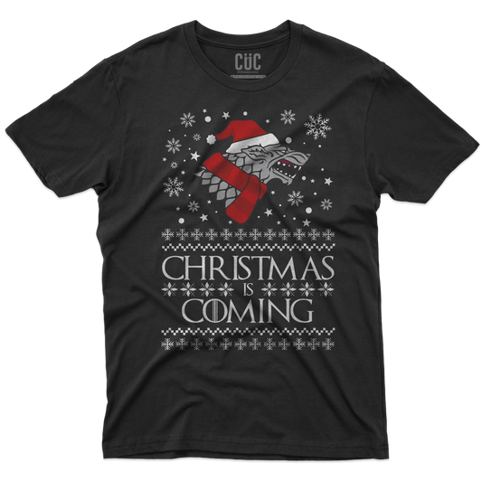 CUC T-SHIRT Christmas is Coming - NATALE - SERIE TV - Divertente - Stark - GOT -  #chooseurcolor