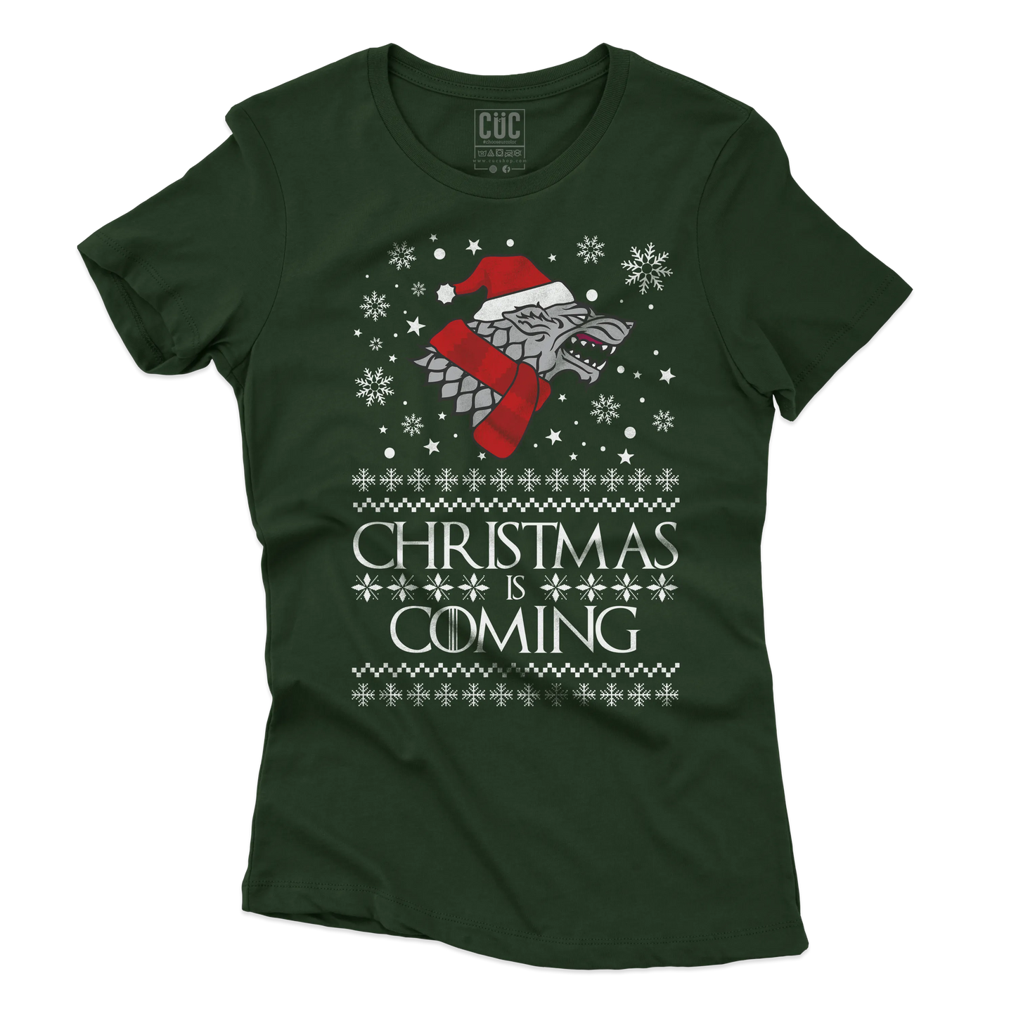 CUC T-SHIRT Christmas is Coming - NATALE - SERIE TV - Divertente - Stark - GOT -  #chooseurcolor
