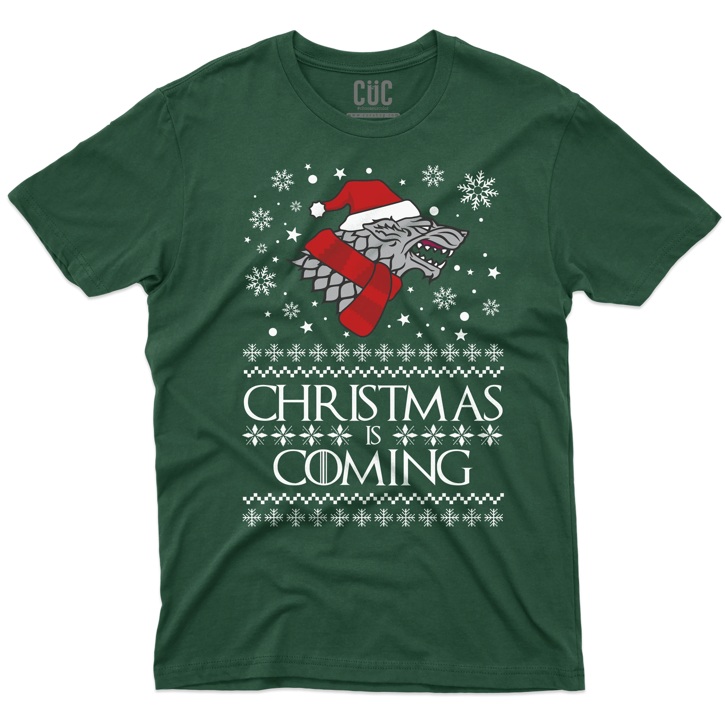 CUC T-SHIRT Christmas is Coming - NATALE - SERIE TV - Divertente - Stark - GOT -  #chooseurcolor