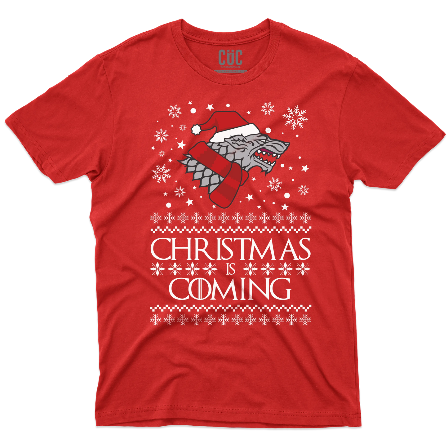 CUC T-SHIRT Christmas is Coming - NATALE - SERIE TV - Divertente - Stark - GOT -  #chooseurcolor