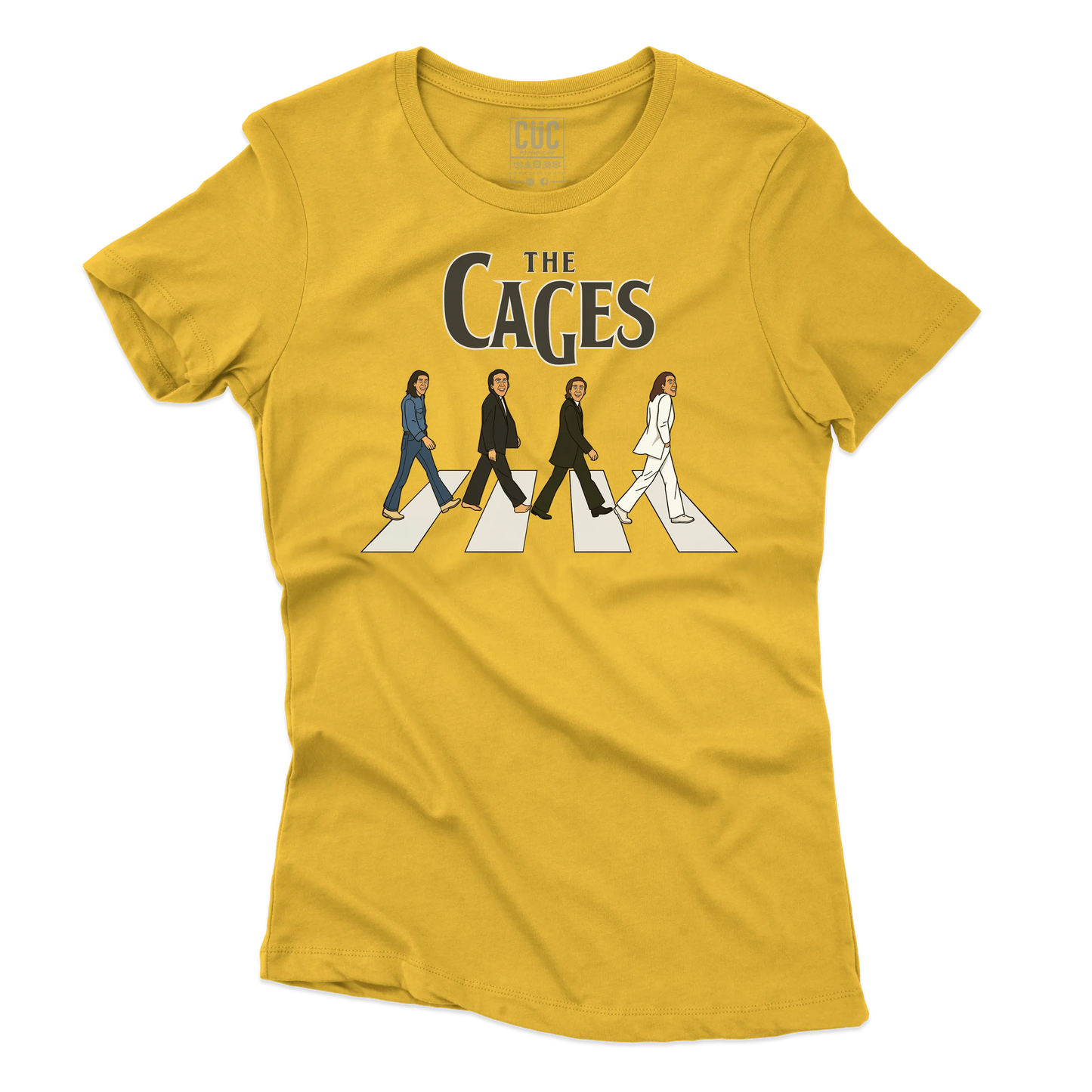 CUC T-SHIRT THE CAGES - FILM - MUSICA - PERSONAGGI FAMOSI - Divertente - Nicolas Cage - Beatles - Abbey Road -  #chooseurcolor
