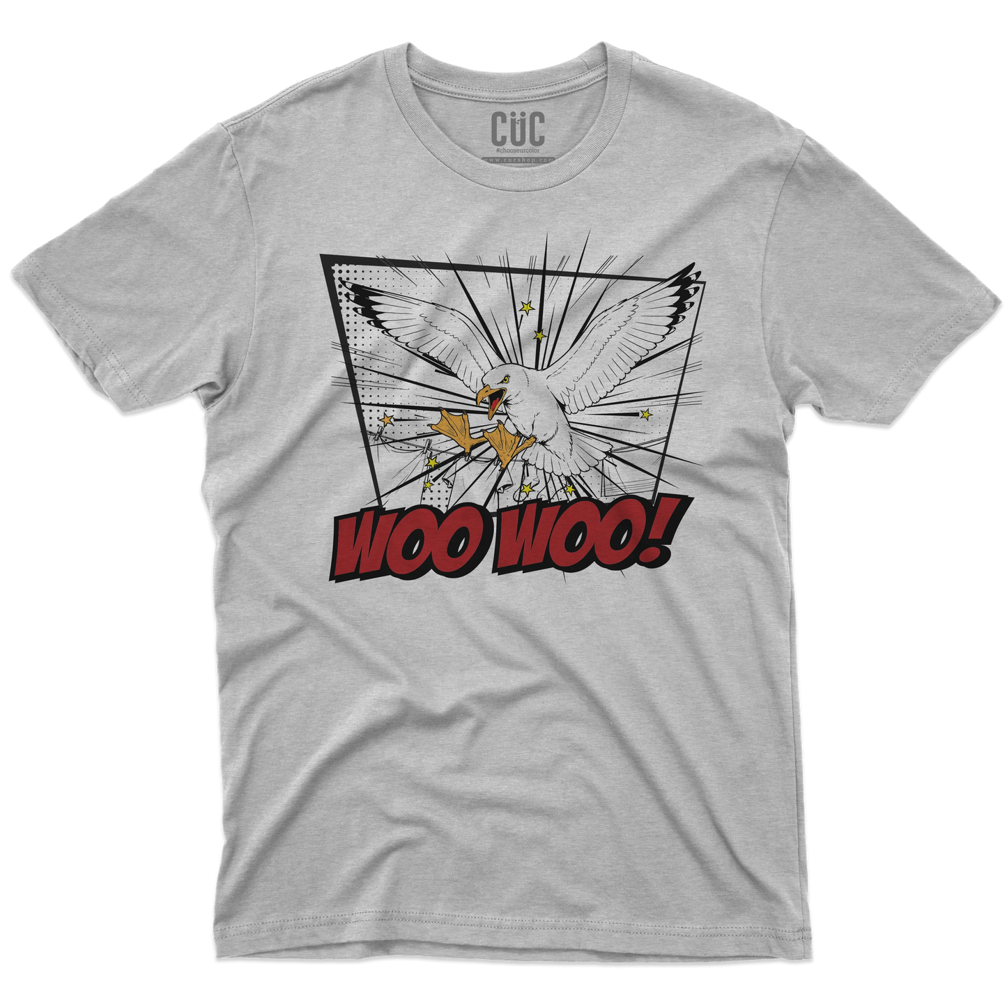 CUC T-SHIRT CON LE ZAMPE DAVANTI - PERSONAGGI FAMOSI - IL BECCO WOO WOO - Divertente - Gabbiani -  #chooseurcolor