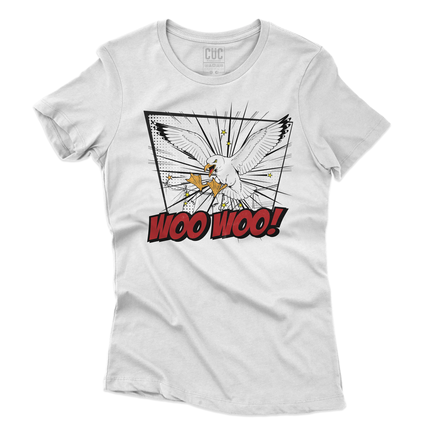 CUC T-SHIRT CON LE ZAMPE DAVANTI - PERSONAGGI FAMOSI - IL BECCO WOO WOO - Divertente - Gabbiani -  #chooseurcolor