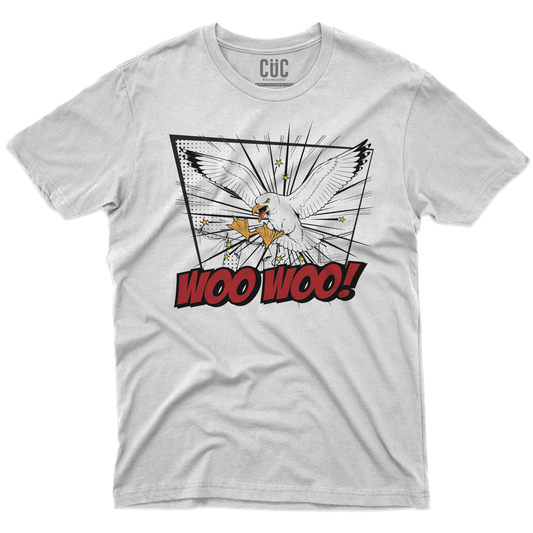 CUC T-SHIRT CON LE ZAMPE DAVANTI - PERSONAGGI FAMOSI - IL BECCO WOO WOO - Divertente - Gabbiani -  #chooseurcolor