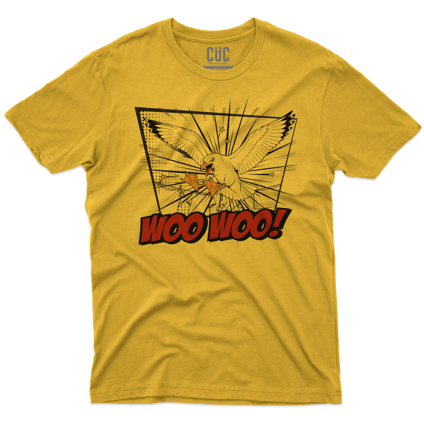 CUC T-SHIRT CON LE ZAMPE DAVANTI - PERSONAGGI FAMOSI - IL BECCO WOO WOO - Divertente - Gabbiani -  #chooseurcolor