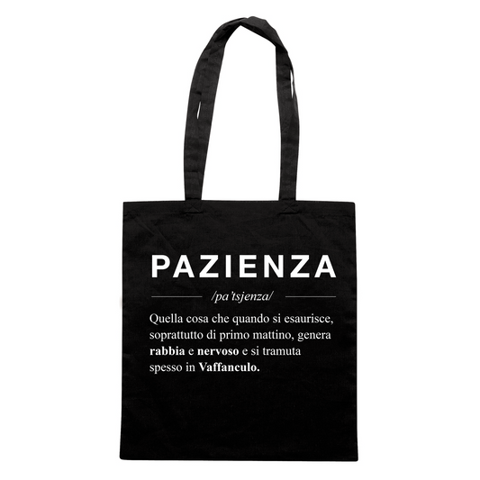 SHOPPER PAZIENZA descrizione dizionario simpatica e vera Multicolore #chooseurcolor