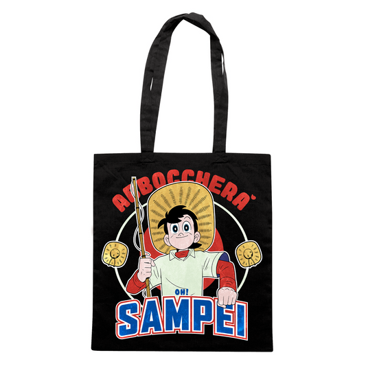 SHOPPER CUC Abboccherà Sigla Sampei cartoon anni 80 pesca Nera M [IMGKEY:BLA:M:1]