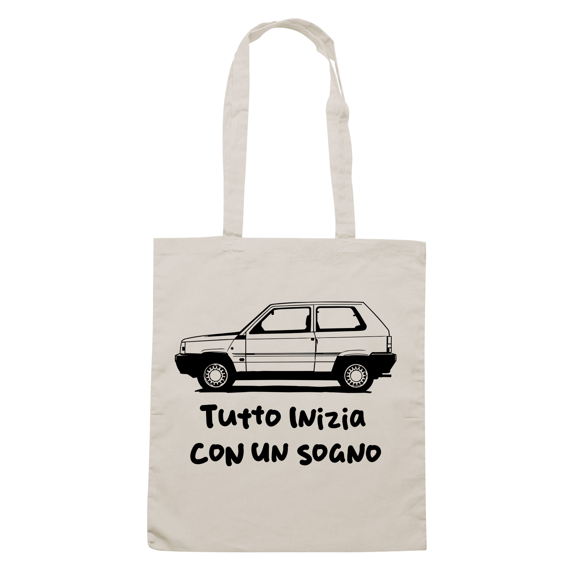 SHOPPER CUC Tutto inizia con un sogno Panda macchine epiche Sabbia M [IMGKEY:SAN:M:1]