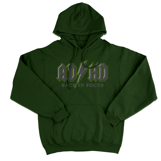 FELPA CAPPUCCIO ADHD back in focus scritta simpatica Nera #chooseurcolor