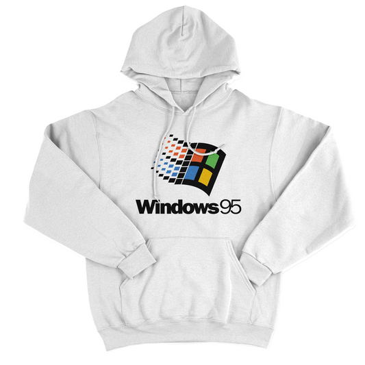 FELPA CAPPUCCIO CUC Maglietta retrògrafica nostalgica anni 90 95 NERD Bianca M [IMGKEY:WHI:M:1]