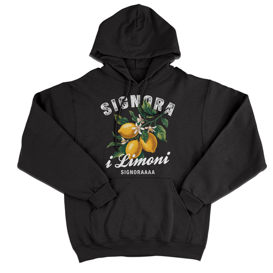 FELPA CAPPUCCIO Meme Fashion Signora i Limoni Web Viral Nera M [IMGKEY:BLA:M:2]