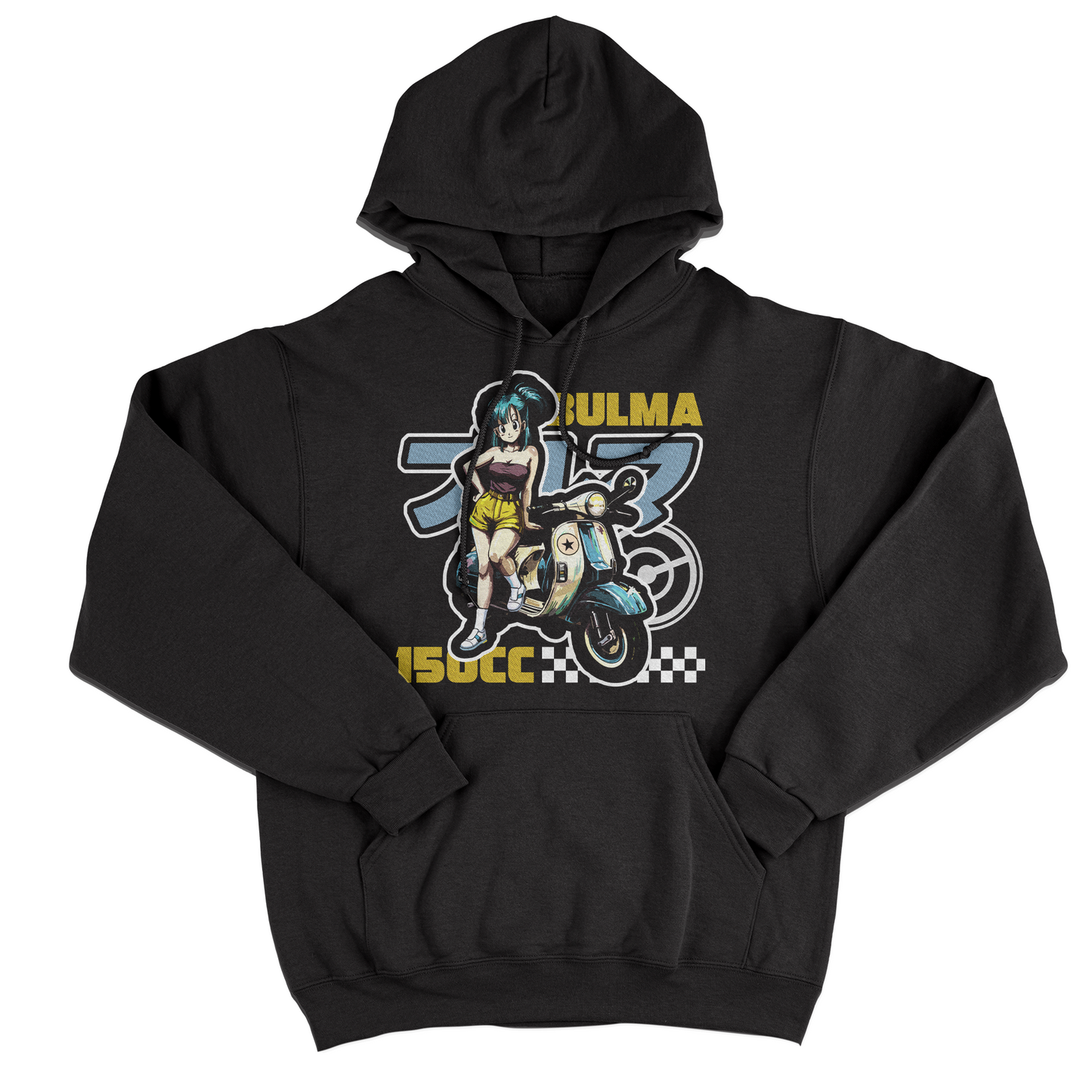 FELPA CAPPUCCIO CUC ANIME BULMA 150CC motorino e classic manga Nera M [IMGKEY:BLA:M:1]