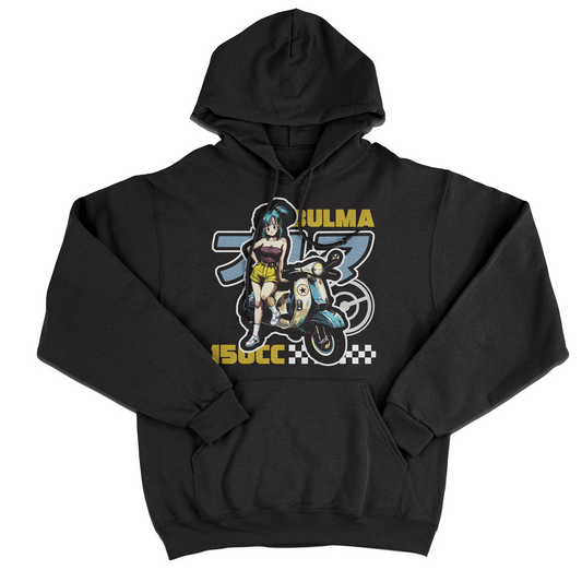 FELPA CAPPUCCIO CUC ANIME BULMA 150CC motorino e classic manga Nera M [IMGKEY:BLA:M:1]