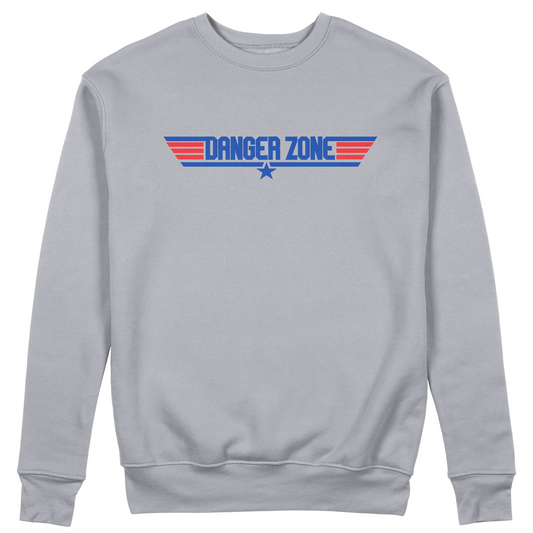 FELPA GIROCOLLO DANGER ZONE film cult anni 90 Grigio #chooseurcolor