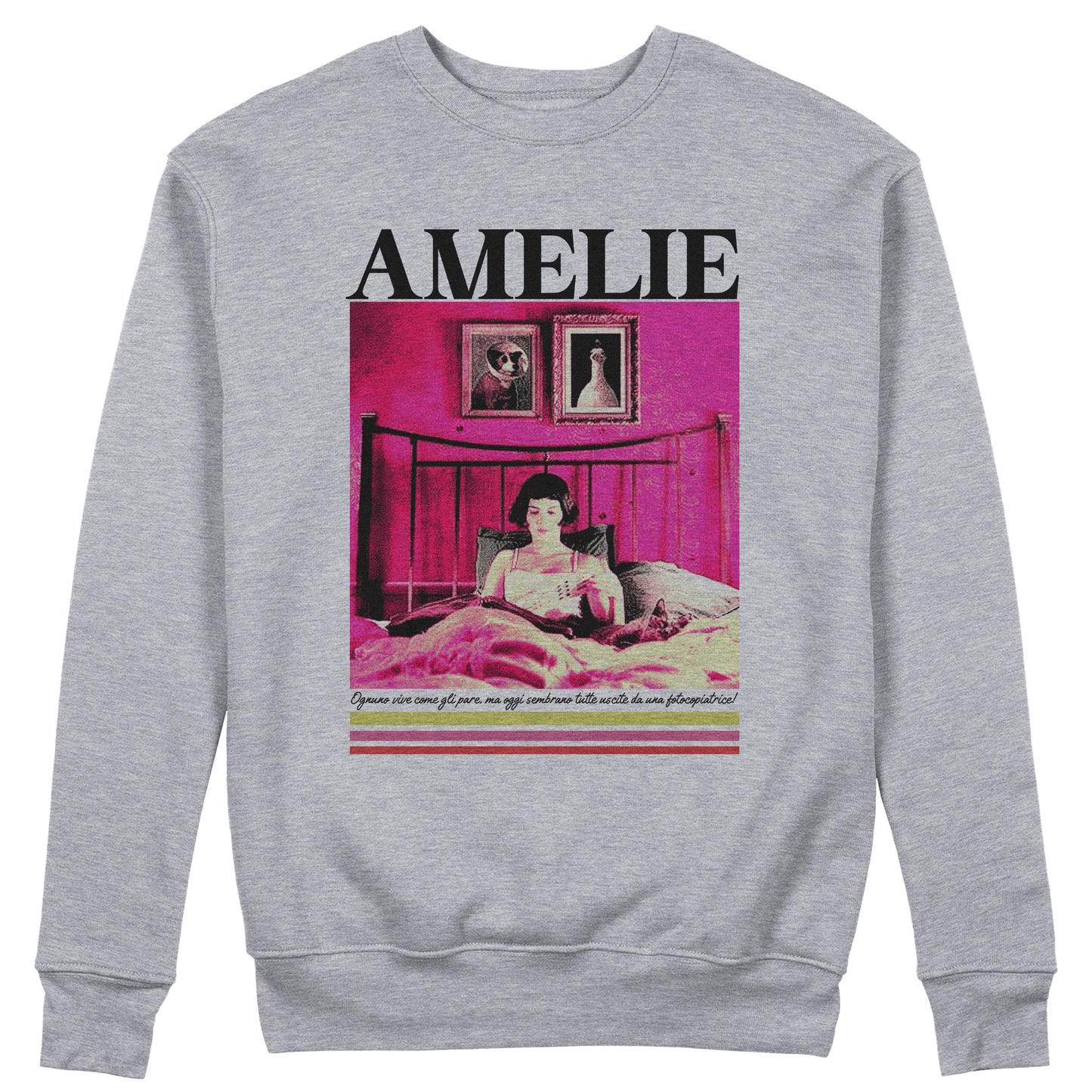 FELPA GIROCOLLO AMELIE film cult oggi sembrano tutte uscite da una fotocopiatrice Grigio #chooseurcolor