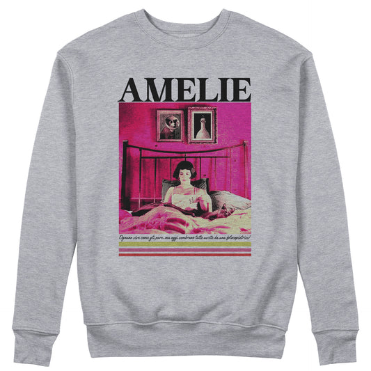 FELPA GIROCOLLO AMELIE film cult oggi sembrano tutte uscite da una fotocopiatrice Grigio #chooseurcolor