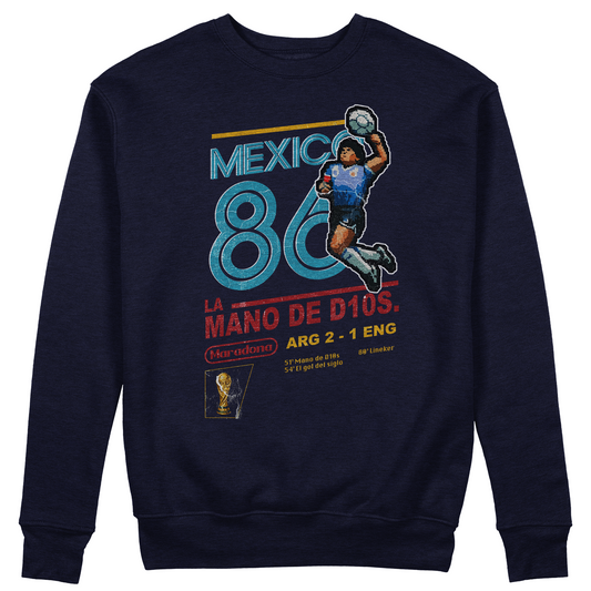 FELPA GIROCOLLO CUC LA MANO DE DIOS Maradona argentina mondiali 86 Blu M [IMGKEY:NAV:M:1]