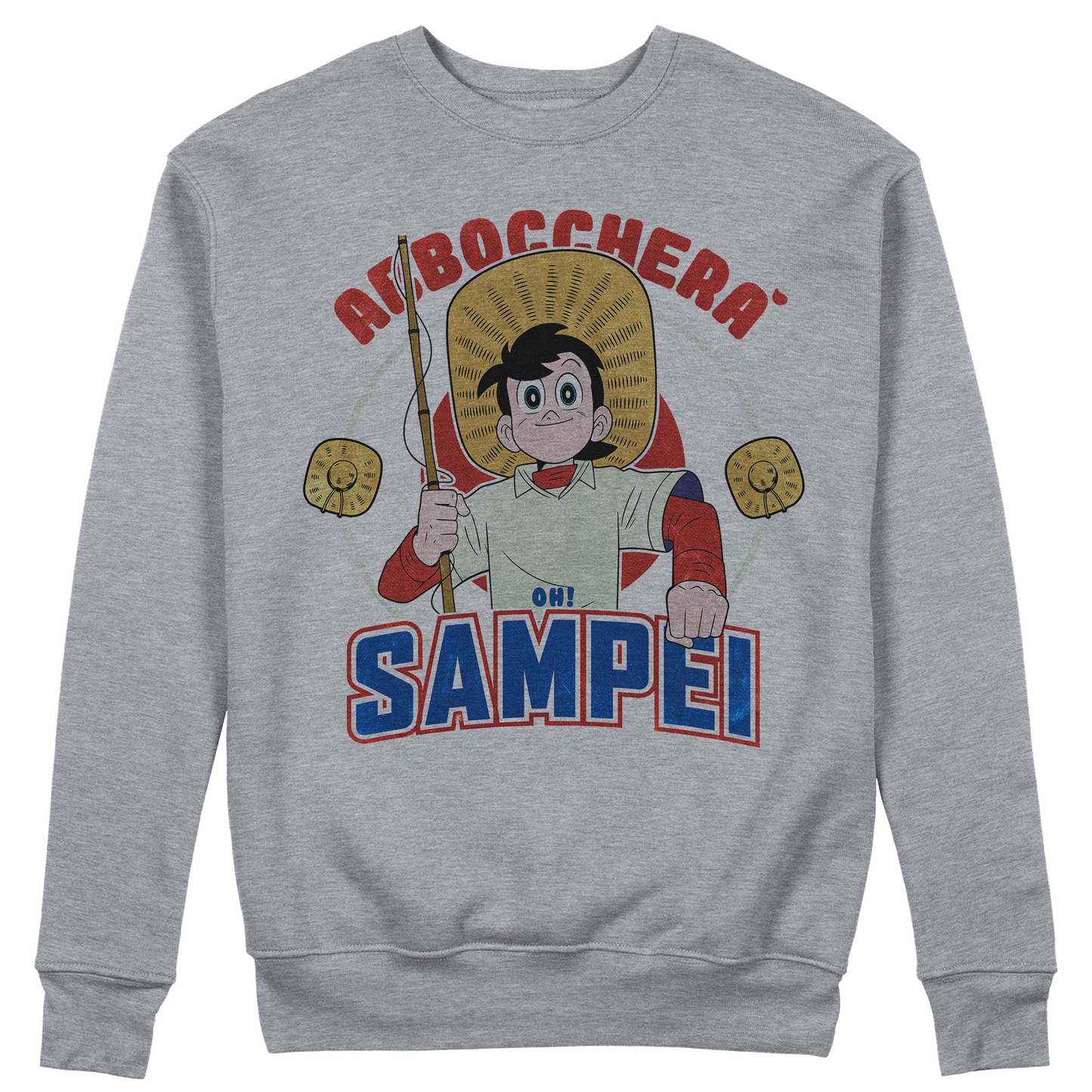 FELPA GIROCOLLO CUC Abboccherà Sigla Sampei cartoon anni 80 pesca Grigio M [IMGKEY:GRE:M:1]
