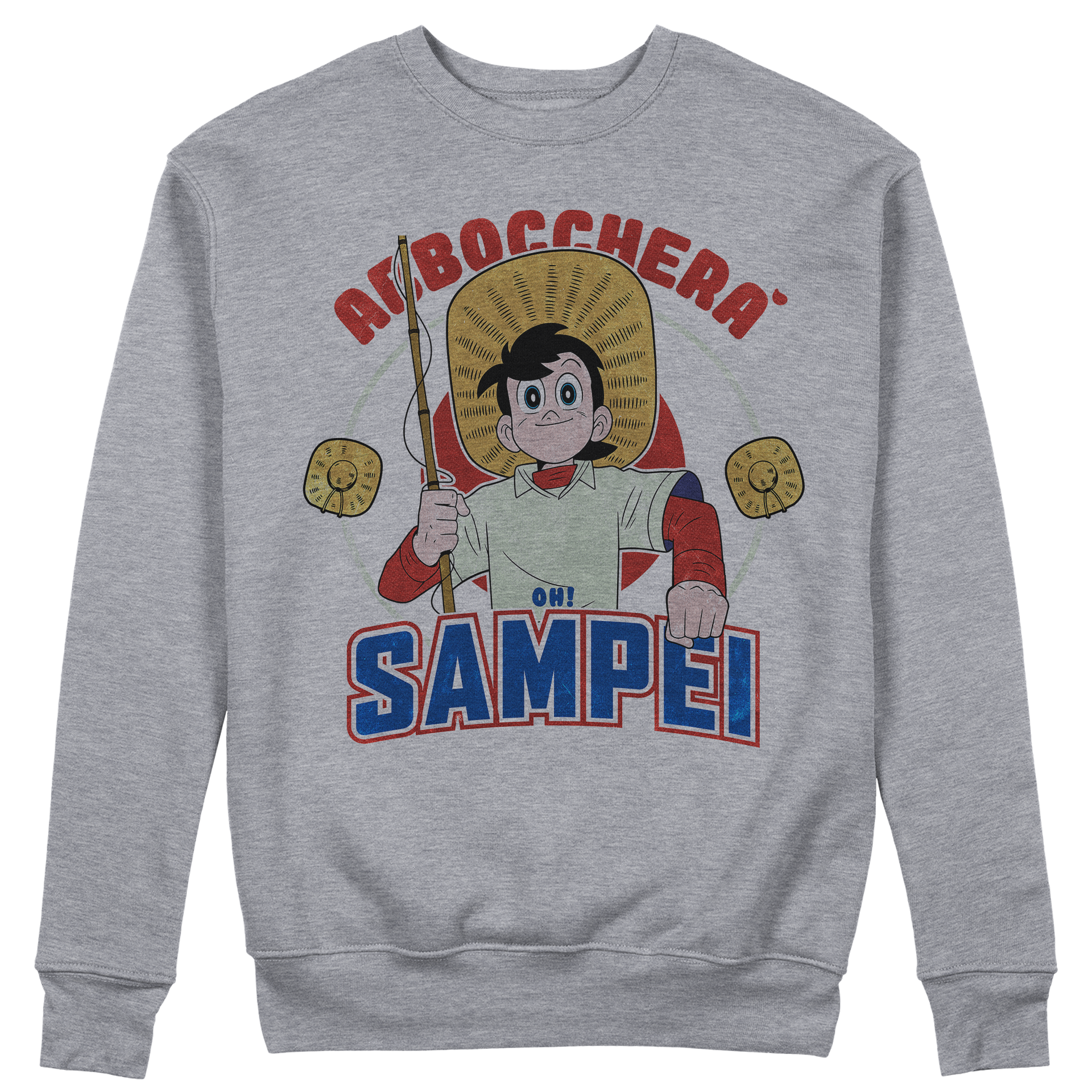 FELPA GIROCOLLO CUC Abboccherà Sigla Sampei cartoon anni 80 pesca Grigio M [IMGKEY:GRE:M:1]