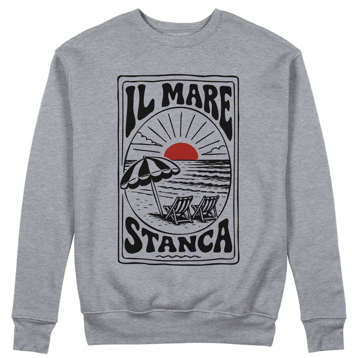 FELPA GIROCOLLO CUC Il Mare Stanca detti popolari surf estate regalo divertente Grigio M [IMGKEY:GRE:M:1]