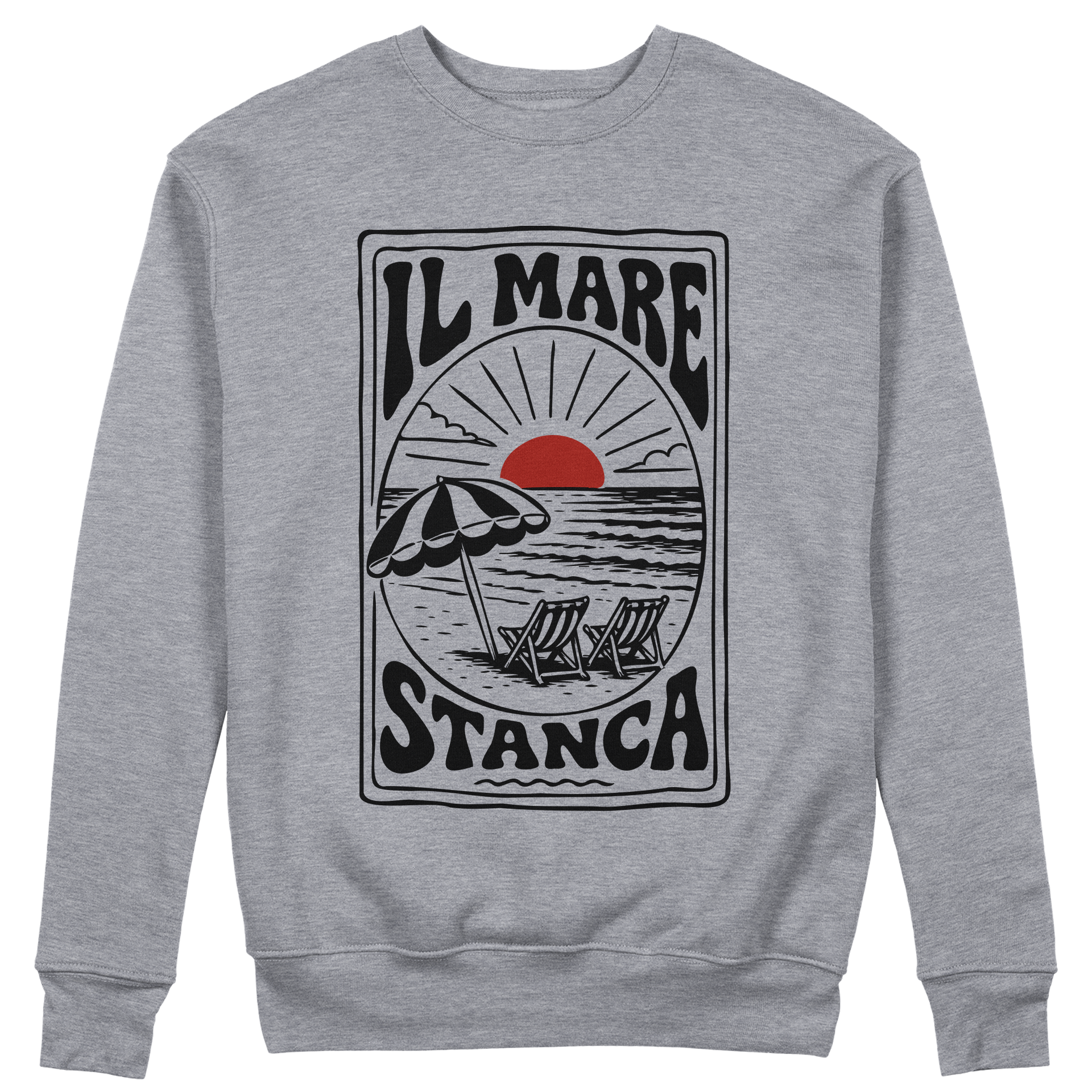 FELPA GIROCOLLO CUC Il Mare Stanca detti popolari surf estate regalo divertente Grigio M [IMGKEY:GRE:M:1]