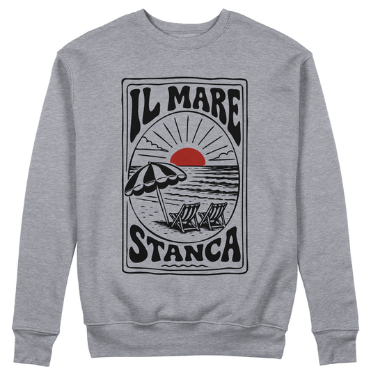 FELPA GIROCOLLO CUC Il Mare Stanca detti popolari surf estate regalo divertente Grigio M [IMGKEY:GRE:M:1]