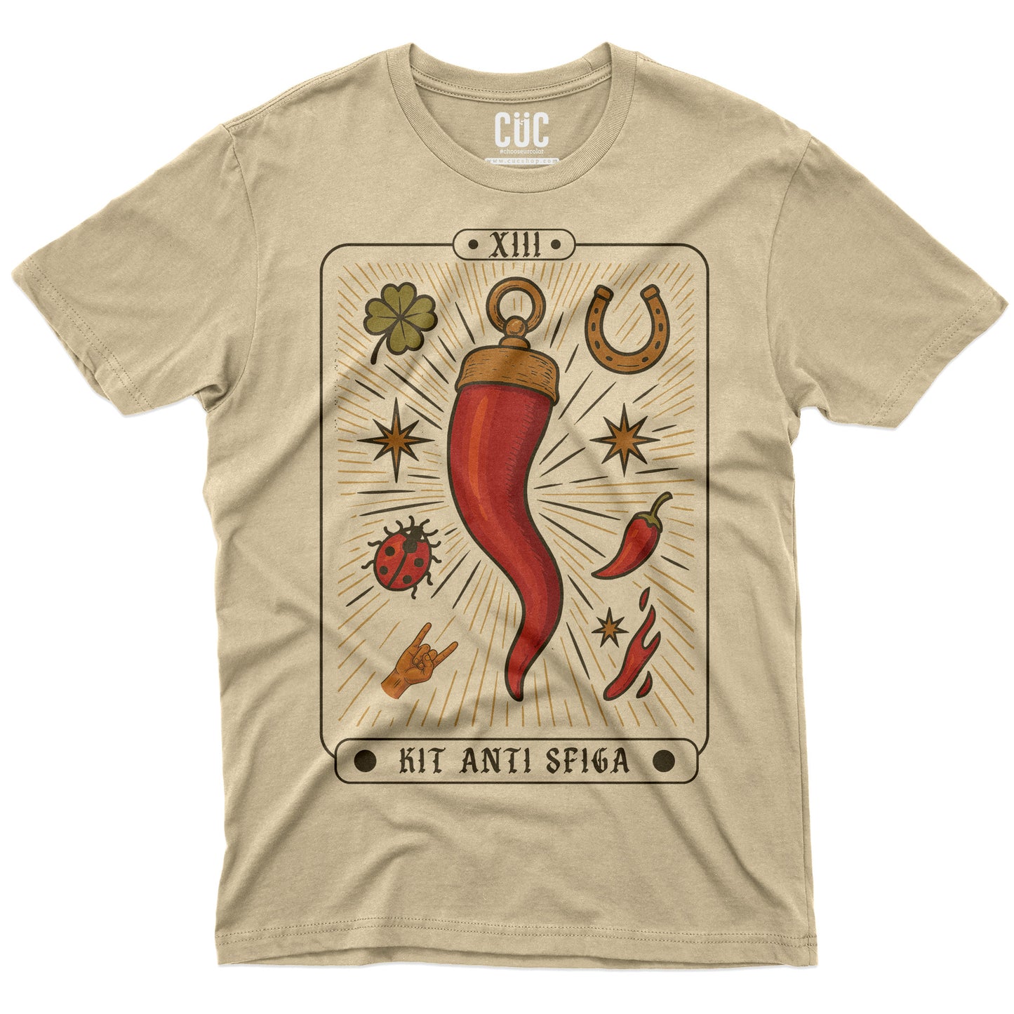 T-SHIRT KIT ANTI SFIGA fortuna sfortuna Tarocchi Sabbia #chooseurcolor