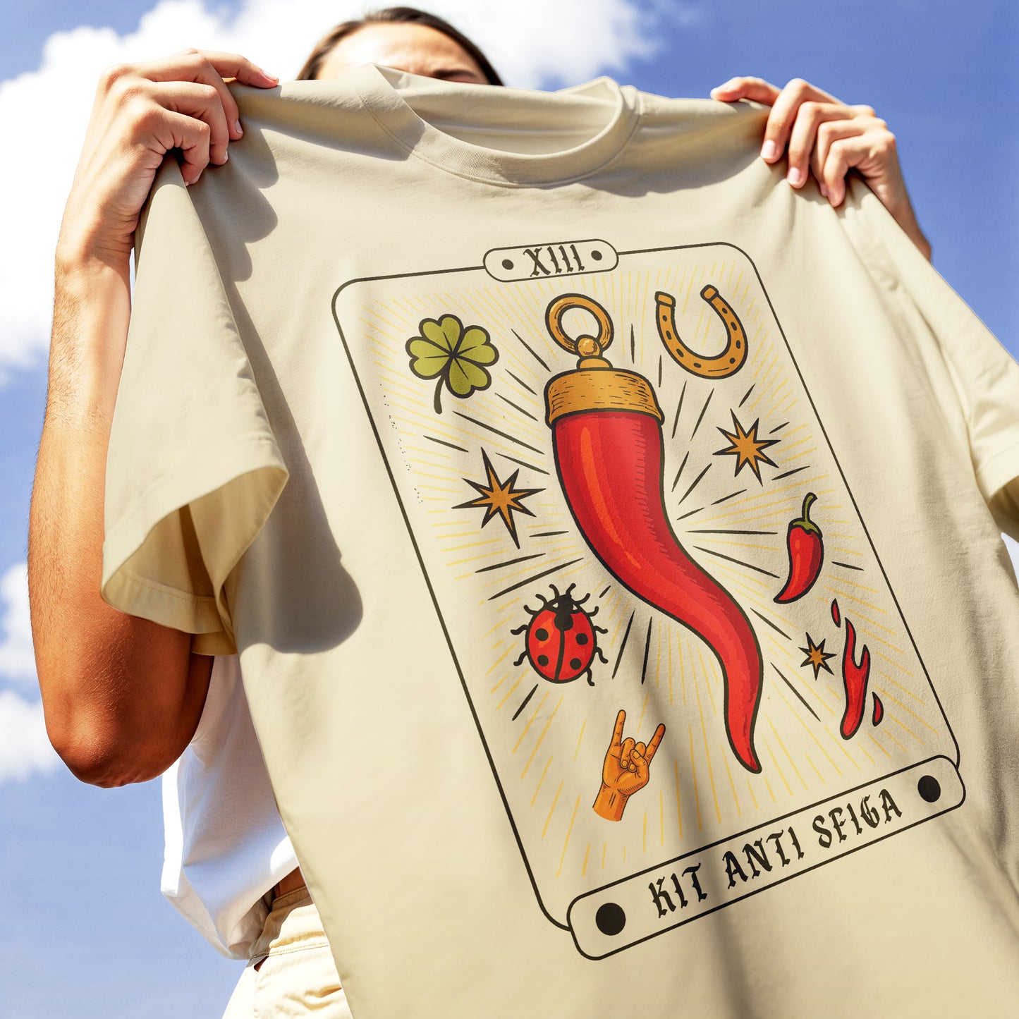 T-SHIRT KIT ANTI SFIGA fortuna sfortuna Tarocchi Sabbia #chooseurcolor