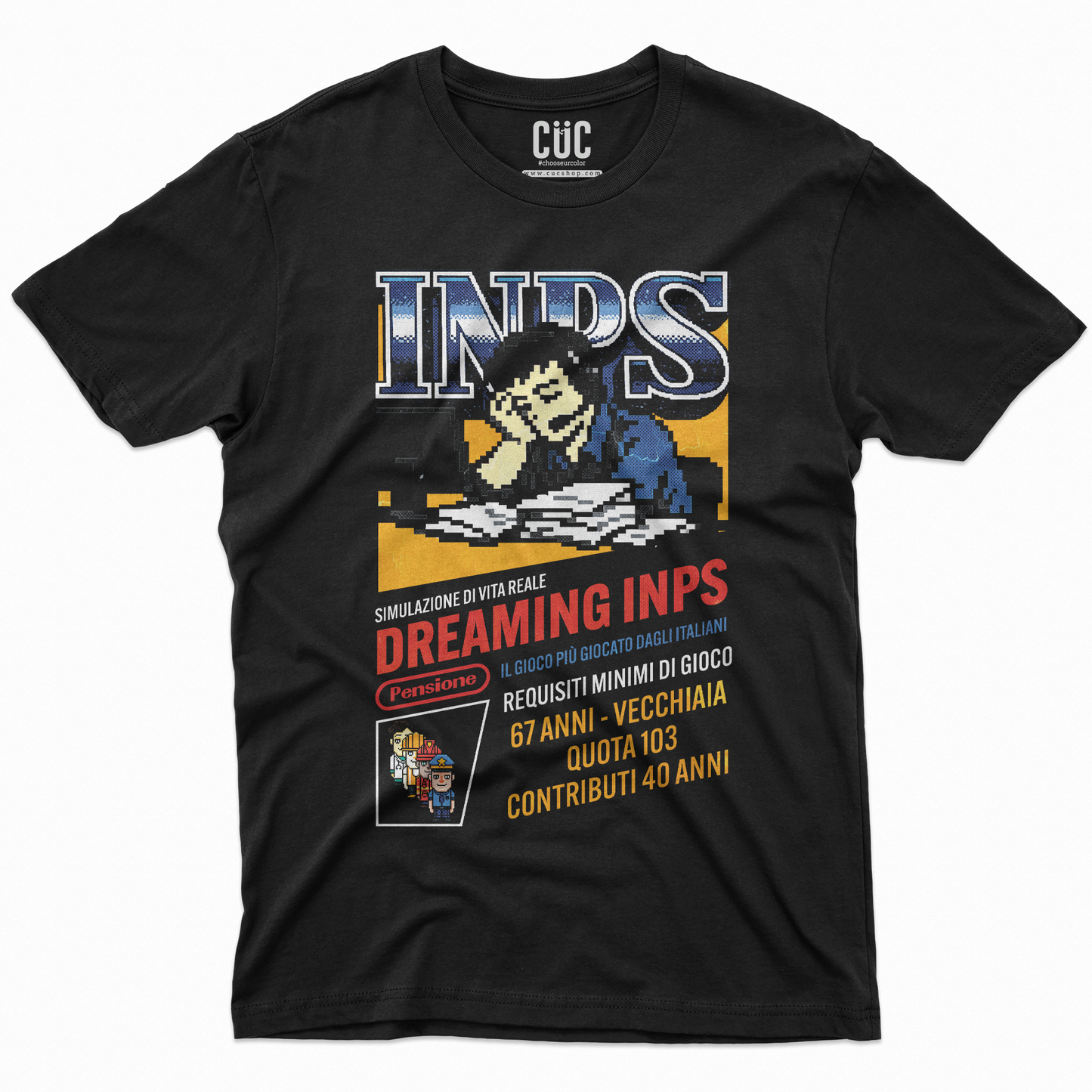 T-SHIRT CUC INPS Gioco per i prossimi anni Pensione Nera M [IMGKEY:BLA:M:1]
