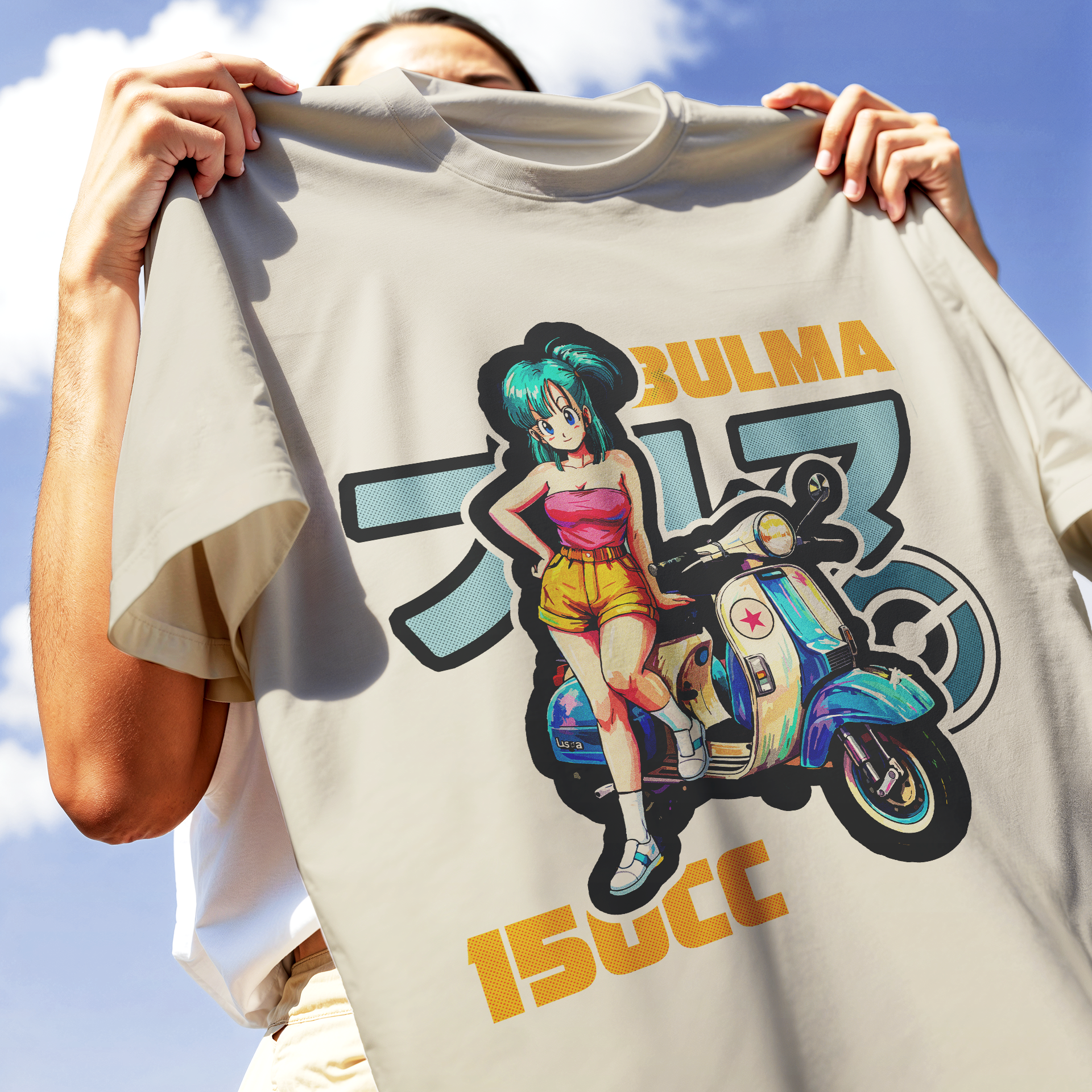 T-SHIRT CUC ANIME BULMA 150CC motorino e classic manga Sabbia M [IMGKEY:SAN:M:2]
