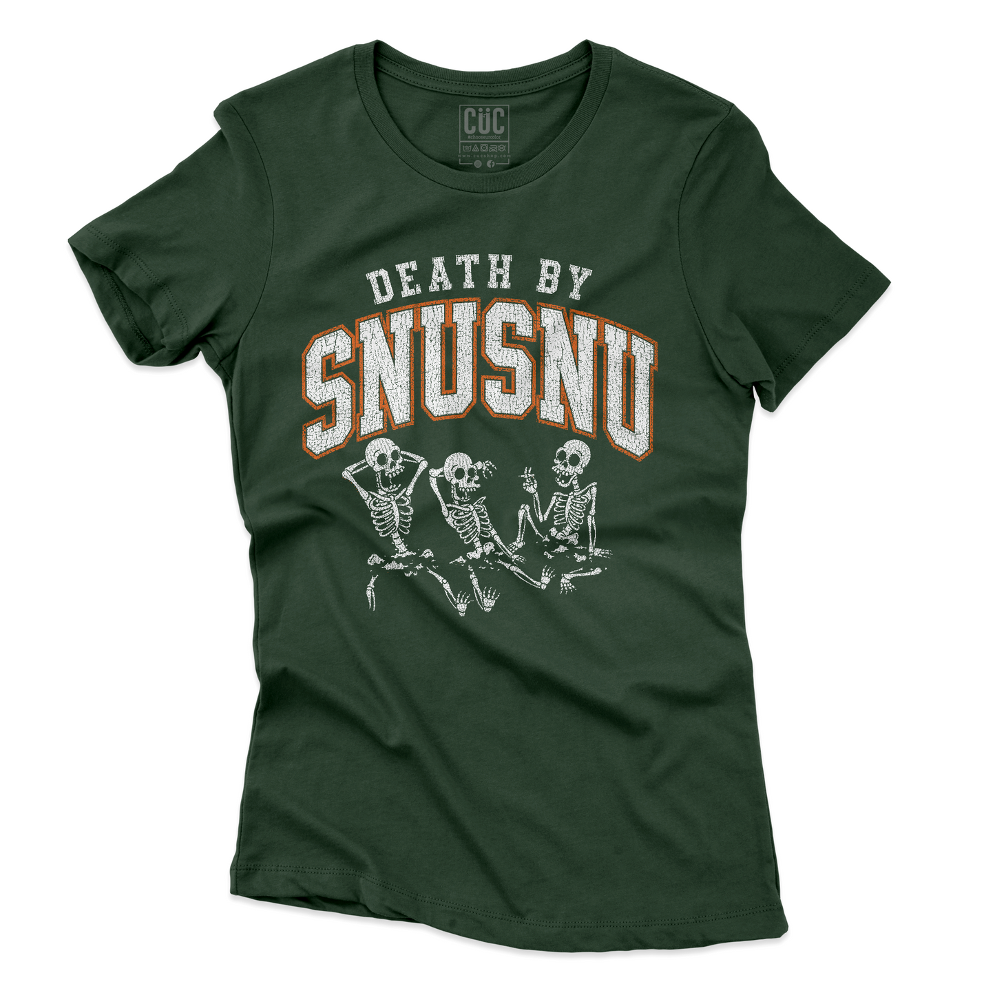T-SHIRT CUC DEATH BY SNU SNU Futurama citazione cult Verde Bottiglia W [IMGKEY:BOT:W:3]