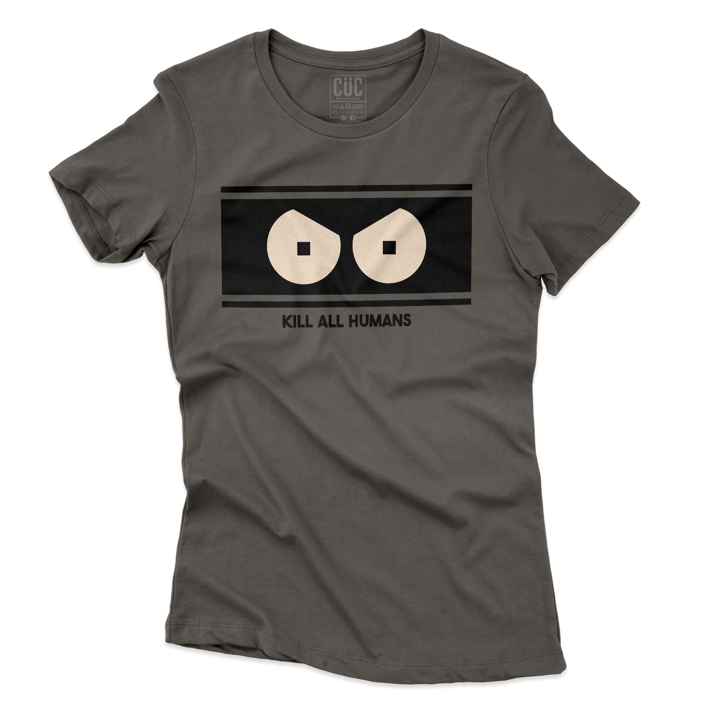 T-SHIRT CUC KILL ALL HUMANS Bender Robot CHA W [IMGKEY:CHA:W:3]