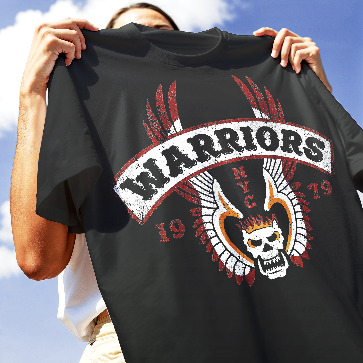T-SHIRT CUC THE WARRIORS i Guerrieri della Notte NY 1979 Grunge Nera M [IMGKEY:BLA:M:2]