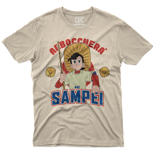 T-SHIRT CUC Abboccherà Sigla Sampei cartoon anni 80 pesca Sabbia M [IMGKEY:SAN:M:1]
