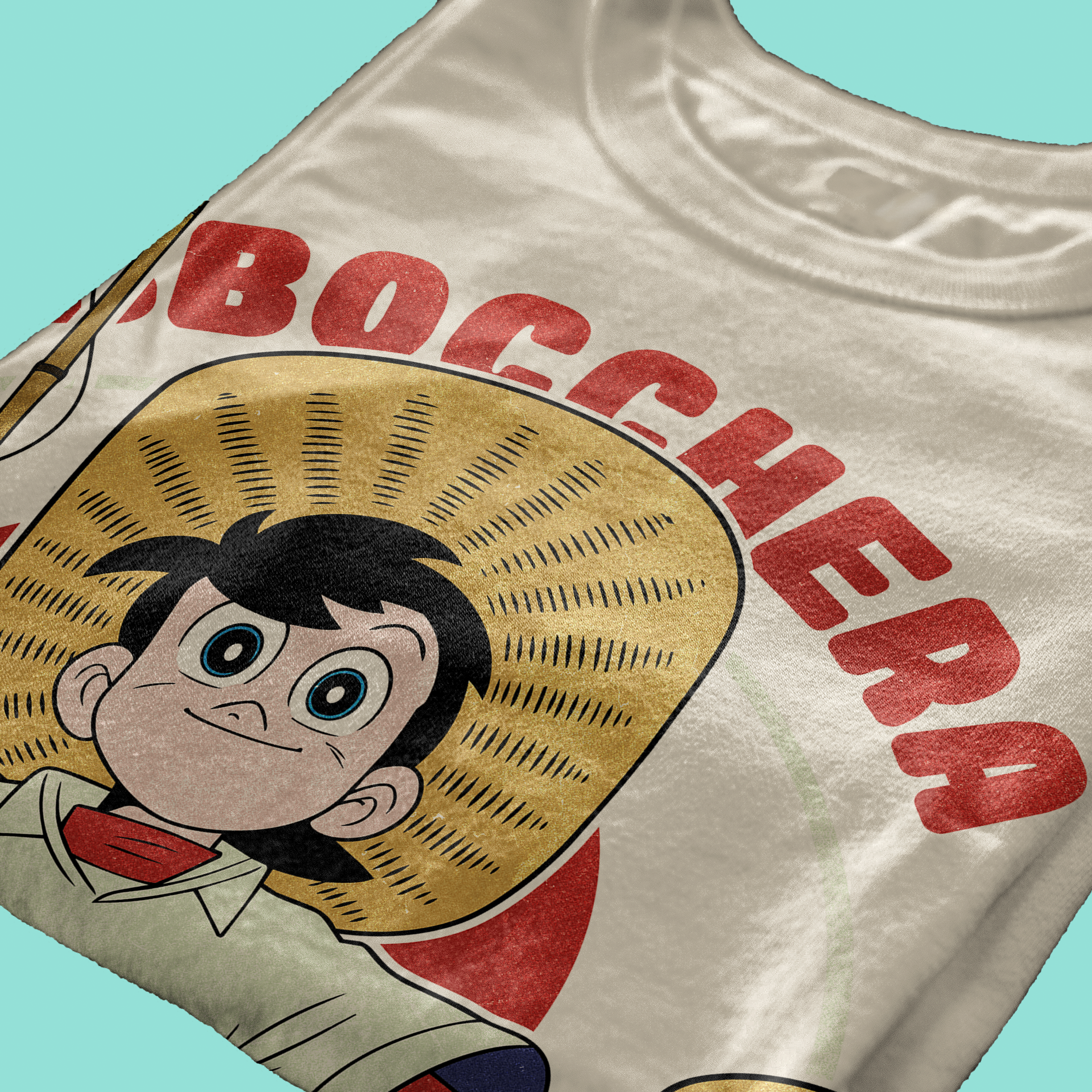 T-SHIRT CUC Abboccherà Sigla Sampei cartoon anni 80 pesca Sabbia M [IMGKEY:SAN:M:4]