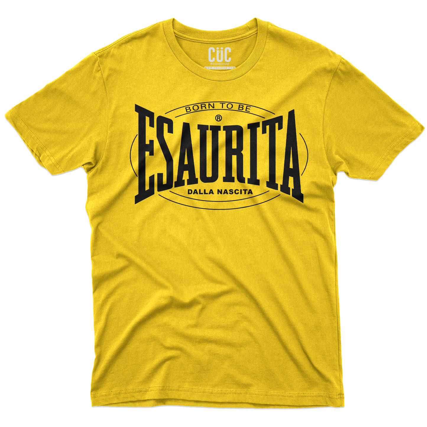 T-SHIRT CUC Esaurita dalla Nascita maglia ispirazione sportiva YEL M [IMGKEY:YEL:M:4]