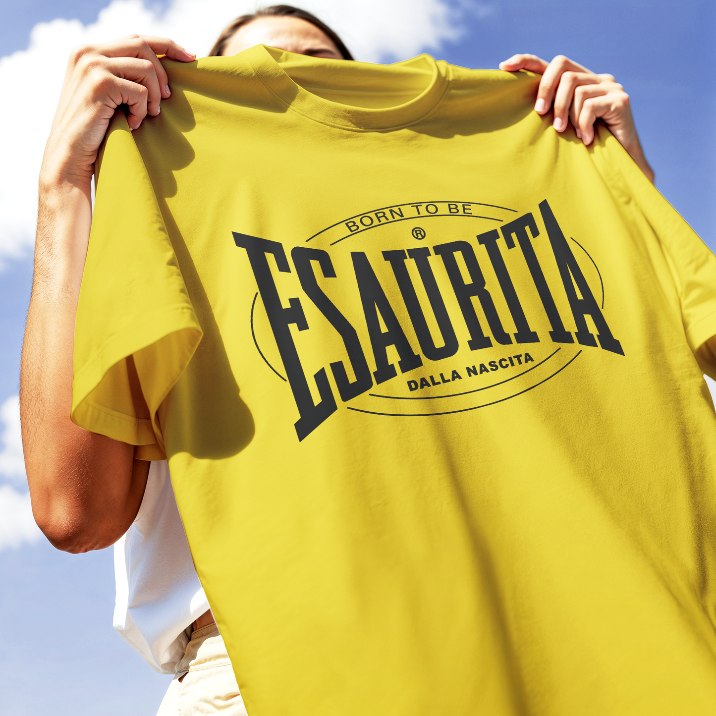 T-SHIRT CUC Esaurita dalla Nascita maglia ispirazione sportiva YEL W [IMGKEY:YEL:W:2]