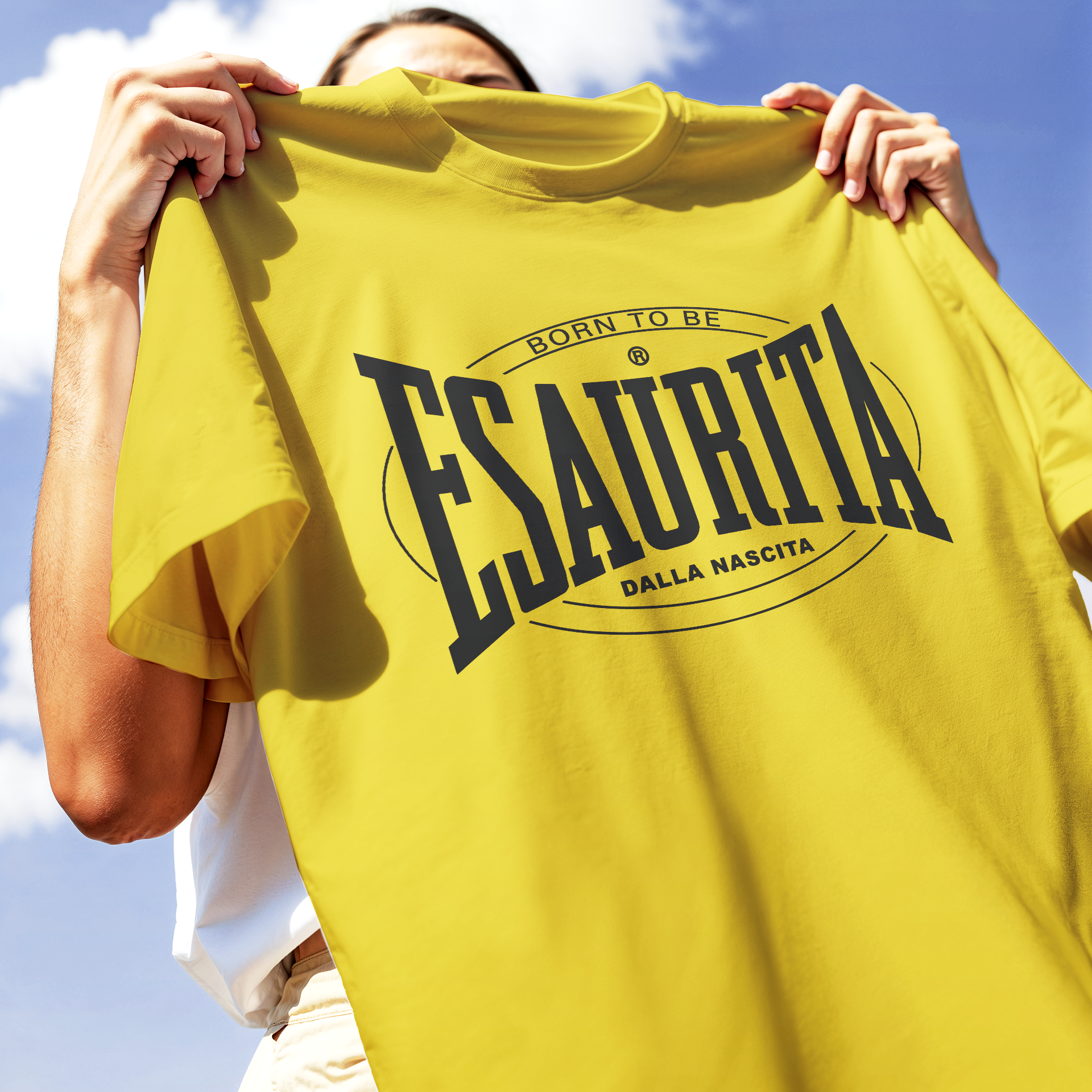 T-SHIRT CUC Esaurita dalla Nascita maglia ispirazione sportiva YEL W [IMGKEY:YEL:W:2]